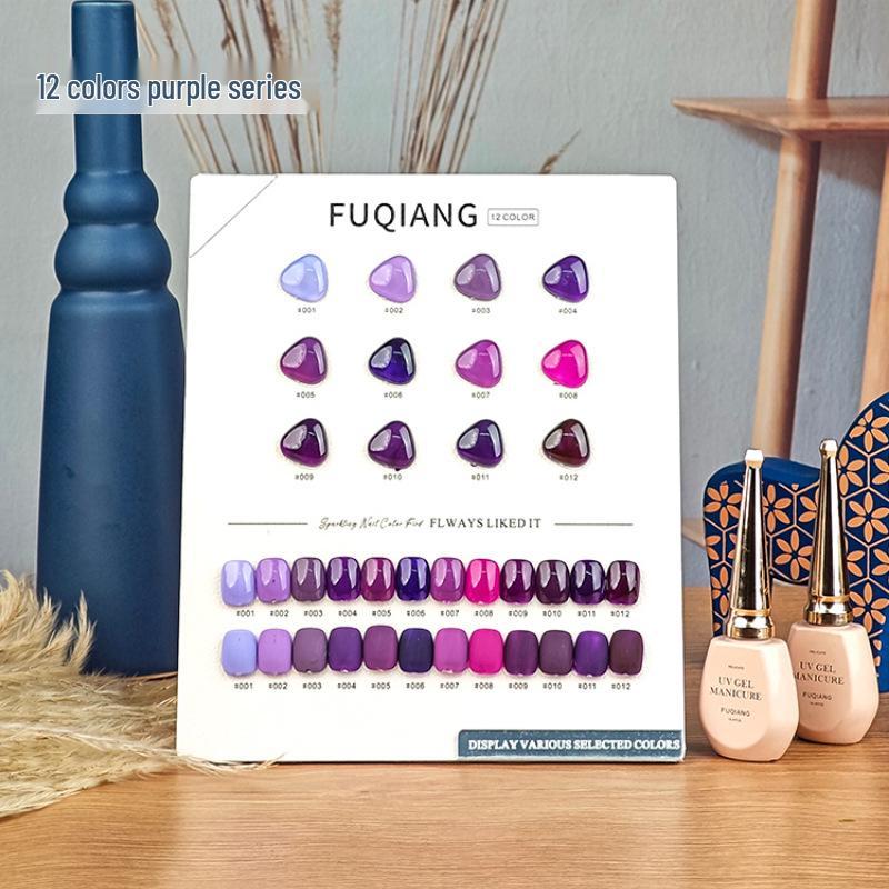 

Набор гель-лаков Fuxiang 12 цветов, виноградно-фиолетовый - Популярная коллекция 2025 года, ледяная, прозрачная, отбеливающая