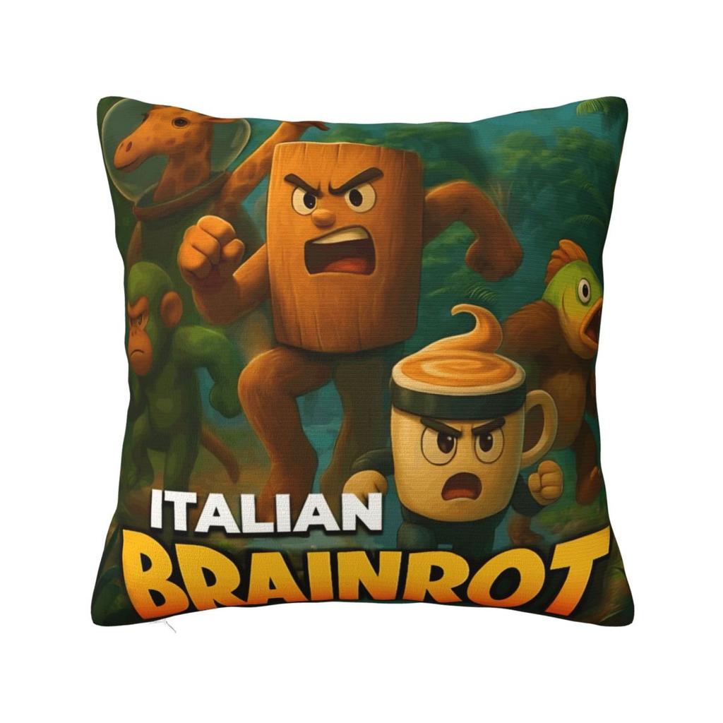 Italian Brainrot Men Women Unisex Funny Meme Pillow Cover Novelty Pillow Case For Home Decor Cushion Cover Soft Pillowcases