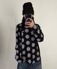 Tansanmageunesyum Gepunktetes Langarmshirt (Schwarzgrau)