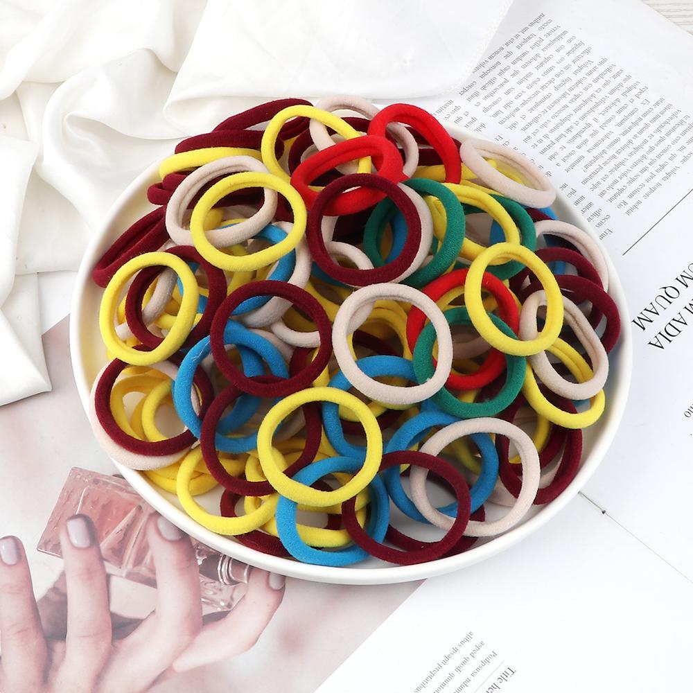 51 Colors Basic Elastic Hair Band for Girls 20/30/50PCS 4cm Simple Solid Color Headband Women Hair Accessories Scrunchies Holder