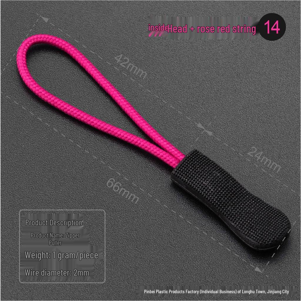 Black Caterpillar Zipper Pull: Popular Luggage Tail Rope Cord