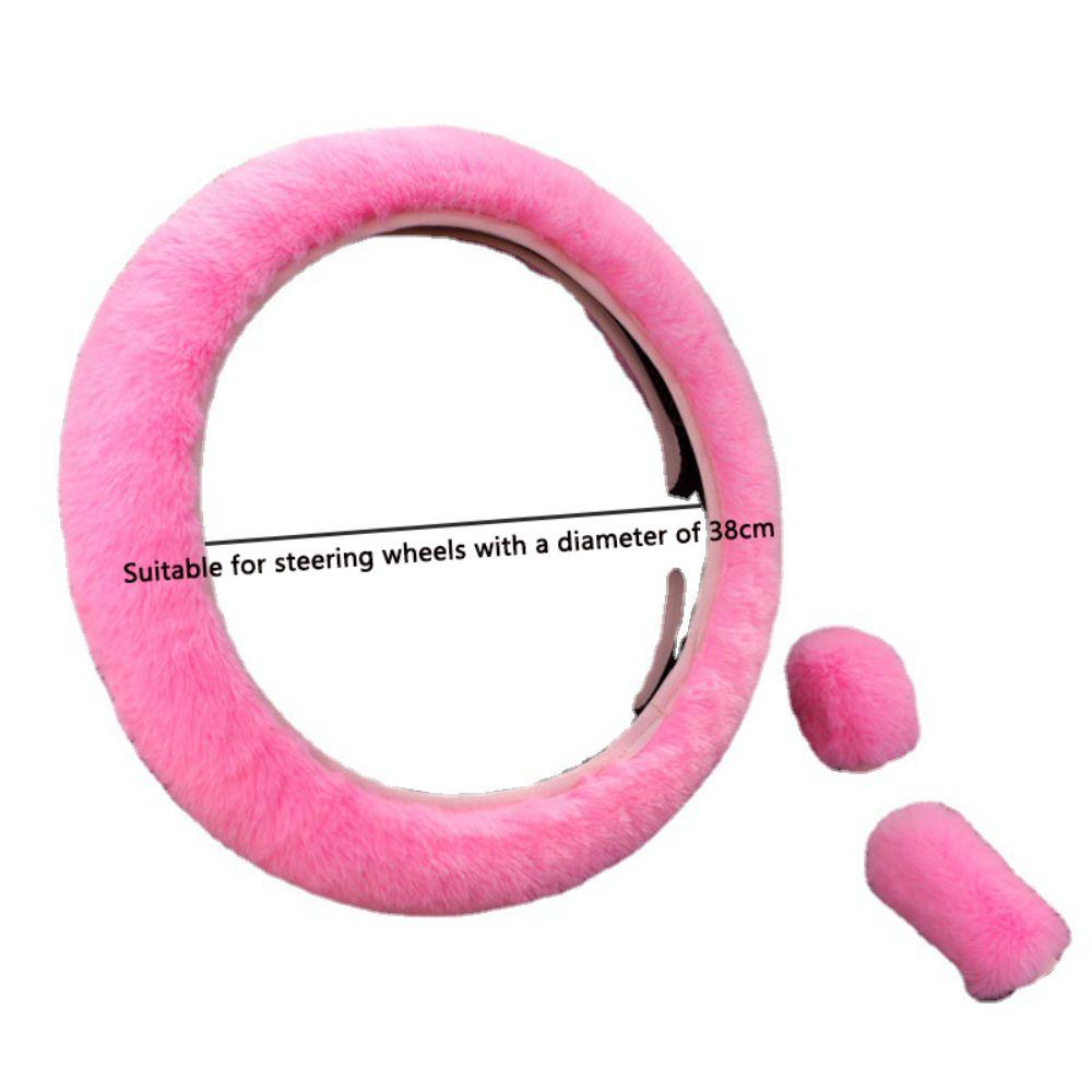 6Pcs/Set Soft Fluffy Car Steering Wheel Cover Seat Belt Shoulder Pads Warm Gear Shift Cover Car Accessory Winter