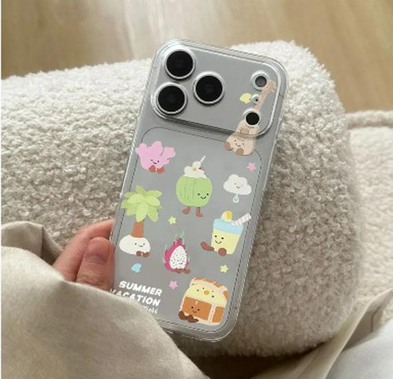 

Space Shell Dragon Coconut Tree Case: Compatible with Apple 17 Pro Max/16, Transparent, Drop-proof for 14/13 Pro iPhone 17 Pro