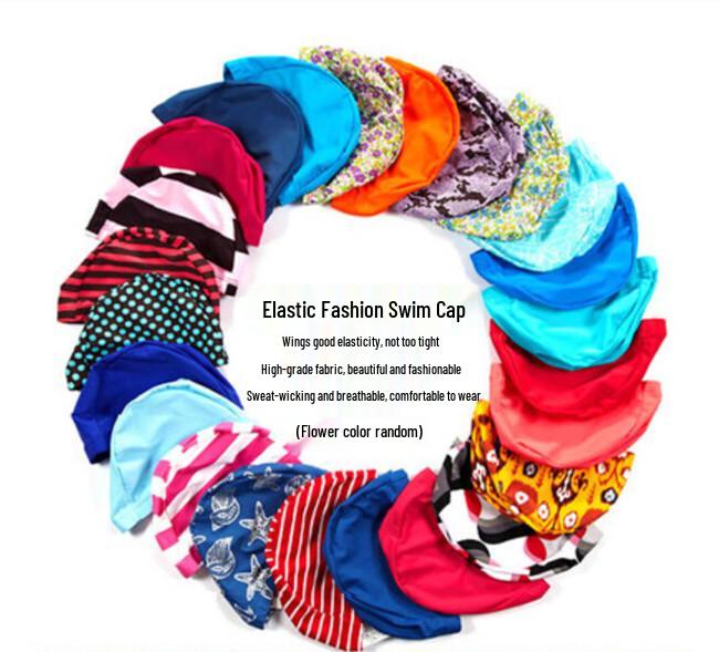 Unisex Swim Cap, Elastic Non-Tightening, Solid Color Fabric