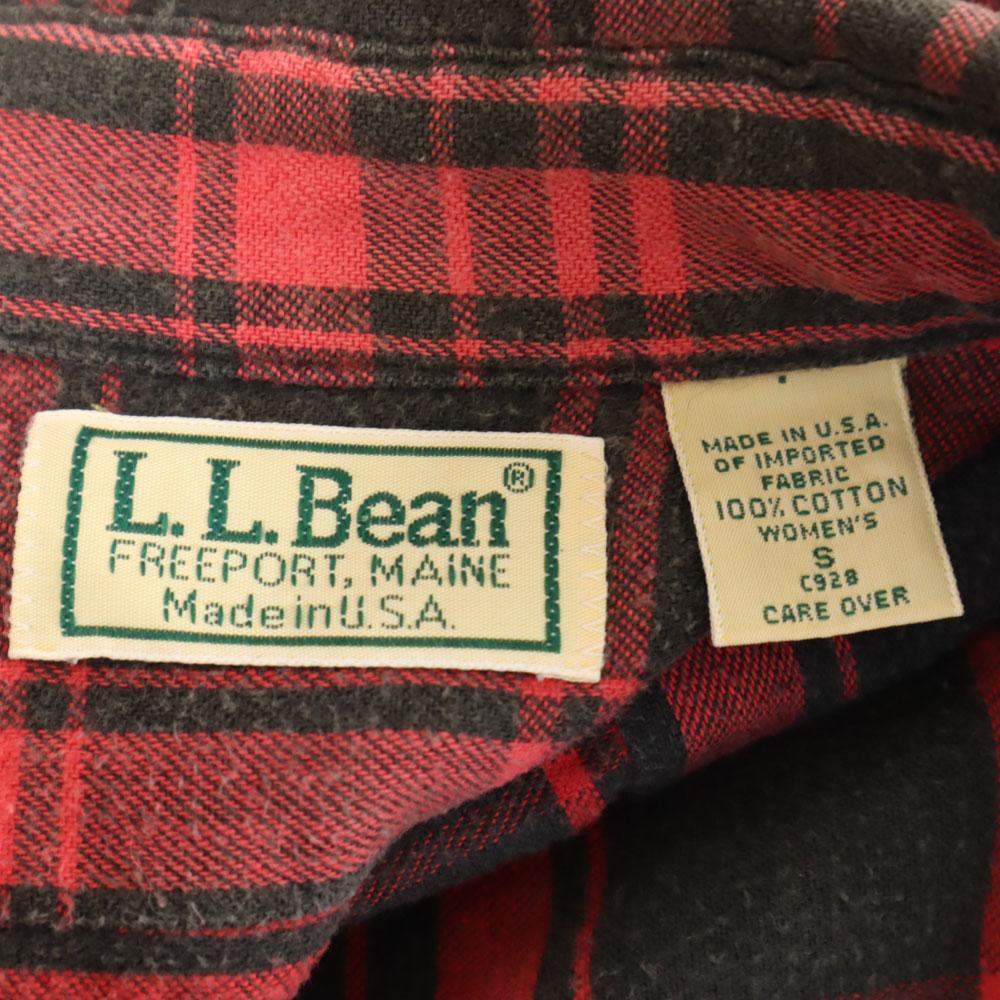 L.L.Bean 80s Outdoor Made in USA Vintage Check Pattern Long sleeve Button down shirt Women Used
