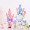 Creative Easter Bunny Plush Doll Adorable Cartoon Design With Bow For Festive Decor