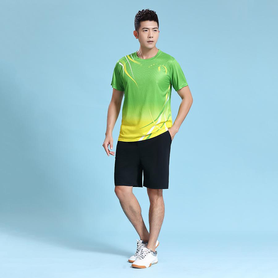Men's Summer Sports Team Print Short Sleeve T-shirt for Running & Power Walking