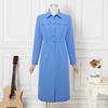 VONDA Elegant Women Casual Turn Down Collar Long Sleeve Long Dress No Belt