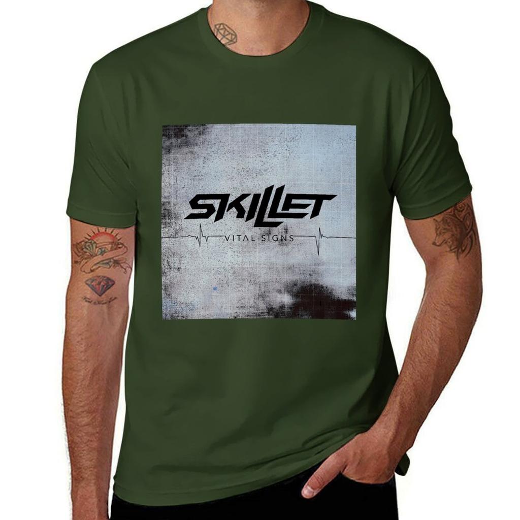 Skillet Vital Signs Tshirt Summer Tops Short Sleeve Tee Oversized T Shirt Men