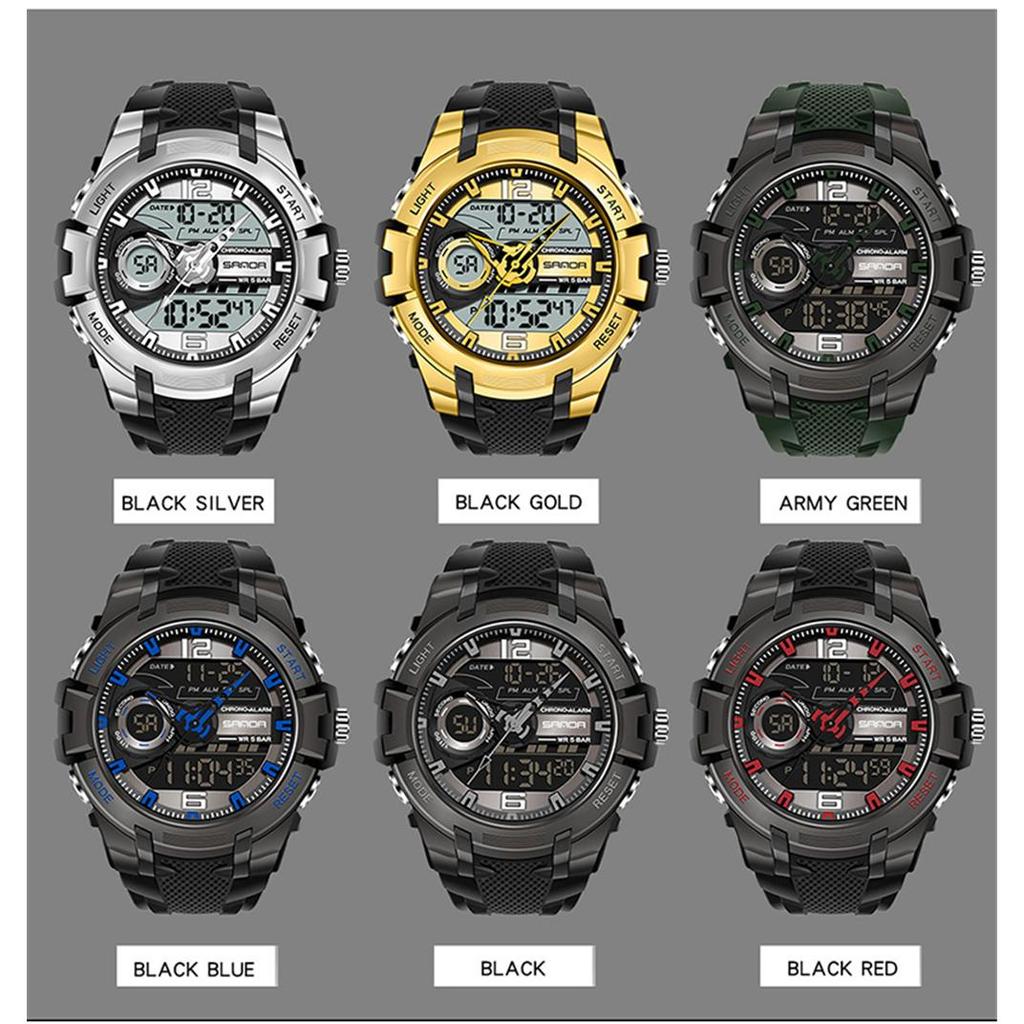 Sanda męska tarcza wodoodporny zegarek spersonalizowany zegarek elektroniczny moda męski zegarek sportowy dla studentów na świeżym powietrzu