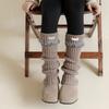 Elastic Sweet Style Leg Sleeves Warm Calf Length Socks For Girls Ruffled Design Fashionable Winter Accessories