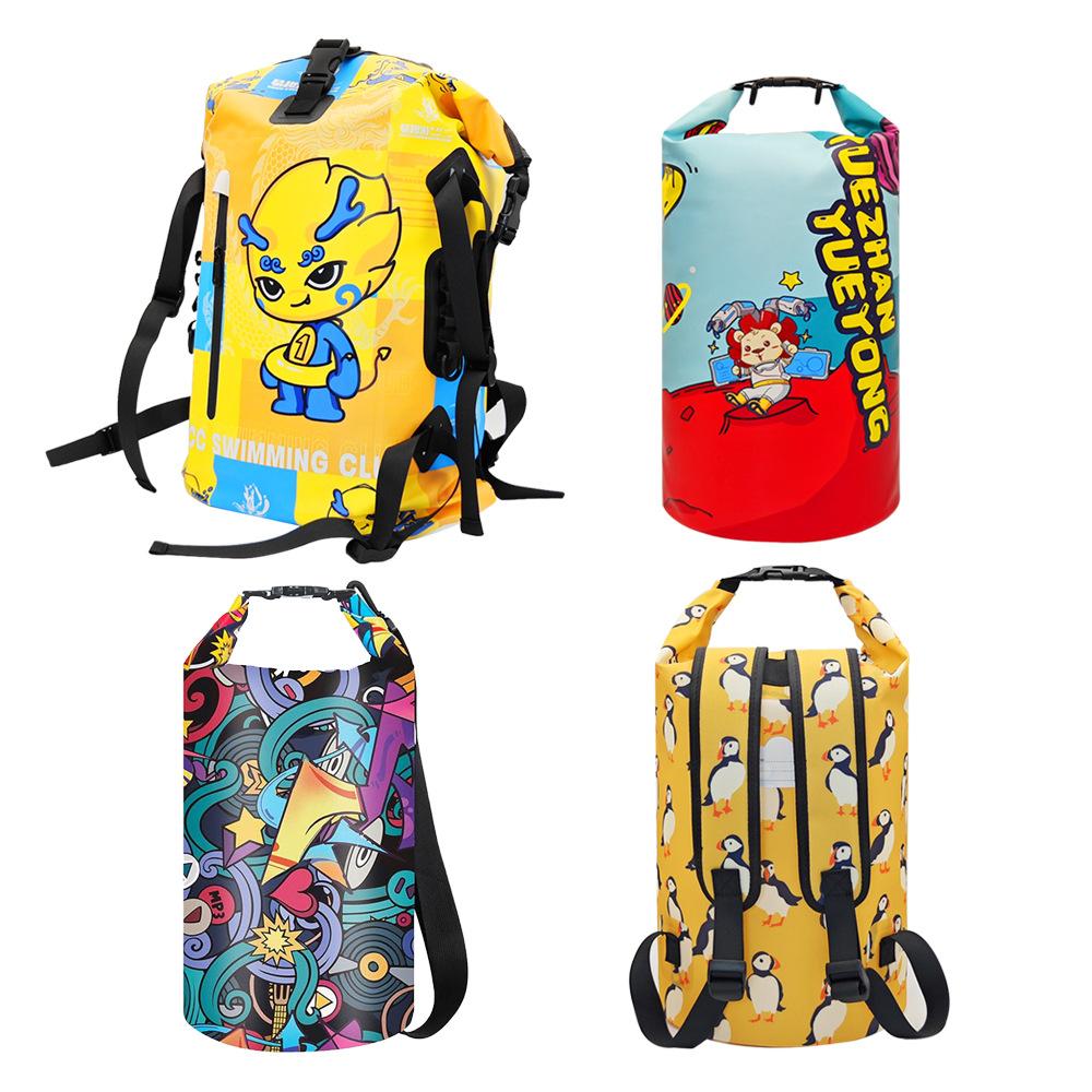 Outdoor Waterproof Bag Pvc Waterproof Bag, Swimming Bag Dry And Wet Separation, Camouflage Pattern Printed Waterproof Bucket Bag Double Shoulder 2L-40L