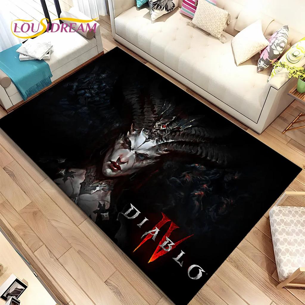 3D HD Diablo Game Gamer Cartoon Area Rug,Carpet Rug for Home Living Room Bedroom Sofa Doormat Decor,kids Play Non-slip Floor Mat
