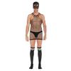 Men's Plus Size Open Crotch Fishnet Bodysuit Temptation Costume Set