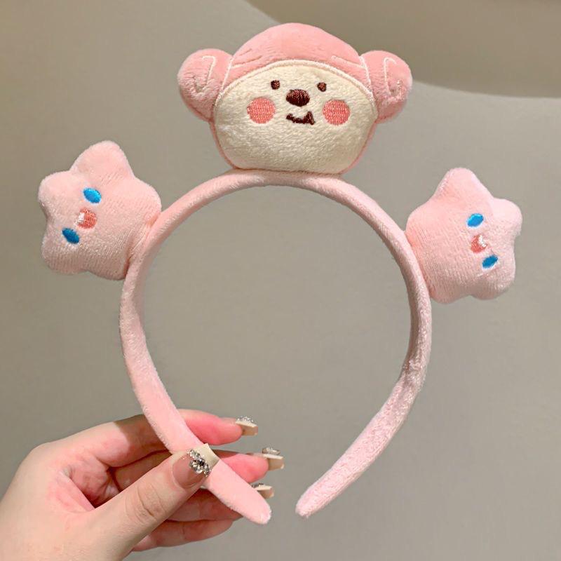 Cartoon Plush Headband: Cute Hair Accessory for Women & Kids, Perfect for Face Washing
