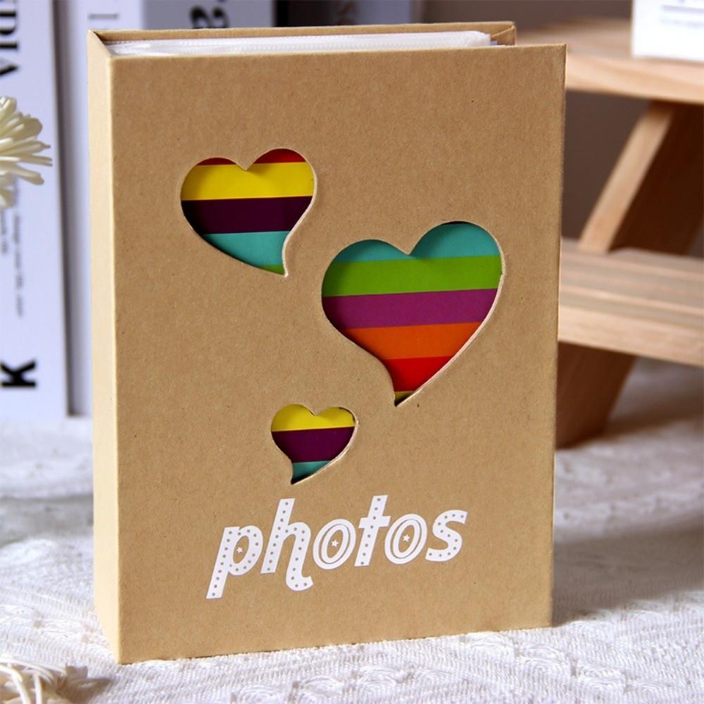 Storage Album 4x6 Inch 100 Pockets Photo Album Kraft Paper Slip-in Slip-in Album Hollow Photo Storage Photo Organize