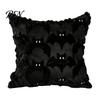 Cozy Living Room Accents Halloween Ghost Cushion Cover, Plush Embroidered Throw Pillow 18x18 Holiday Covers Inch Cute Case for Home Sofa Bed