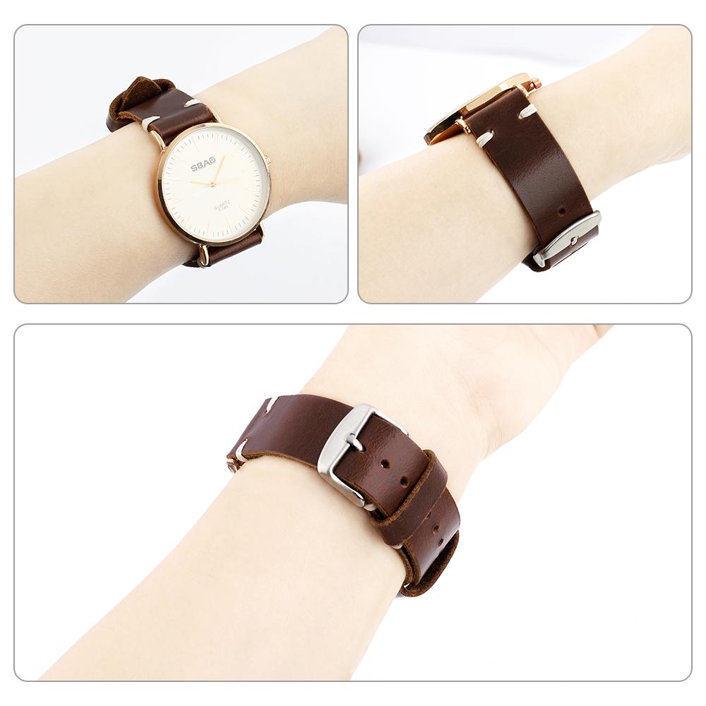 Vintage Genuine Leather Watch Band 18mm 20mm 22mm Handmade Stitching Cowhide Strap for Smartwatch Wristband Watches Accessories