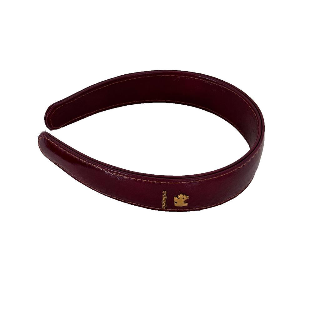 Retro Leder Hundeförmiges Stirnband mit breiter Krempe mit hochwertiger Haptik und einem hohen Stirnband auf dem Oberkopf