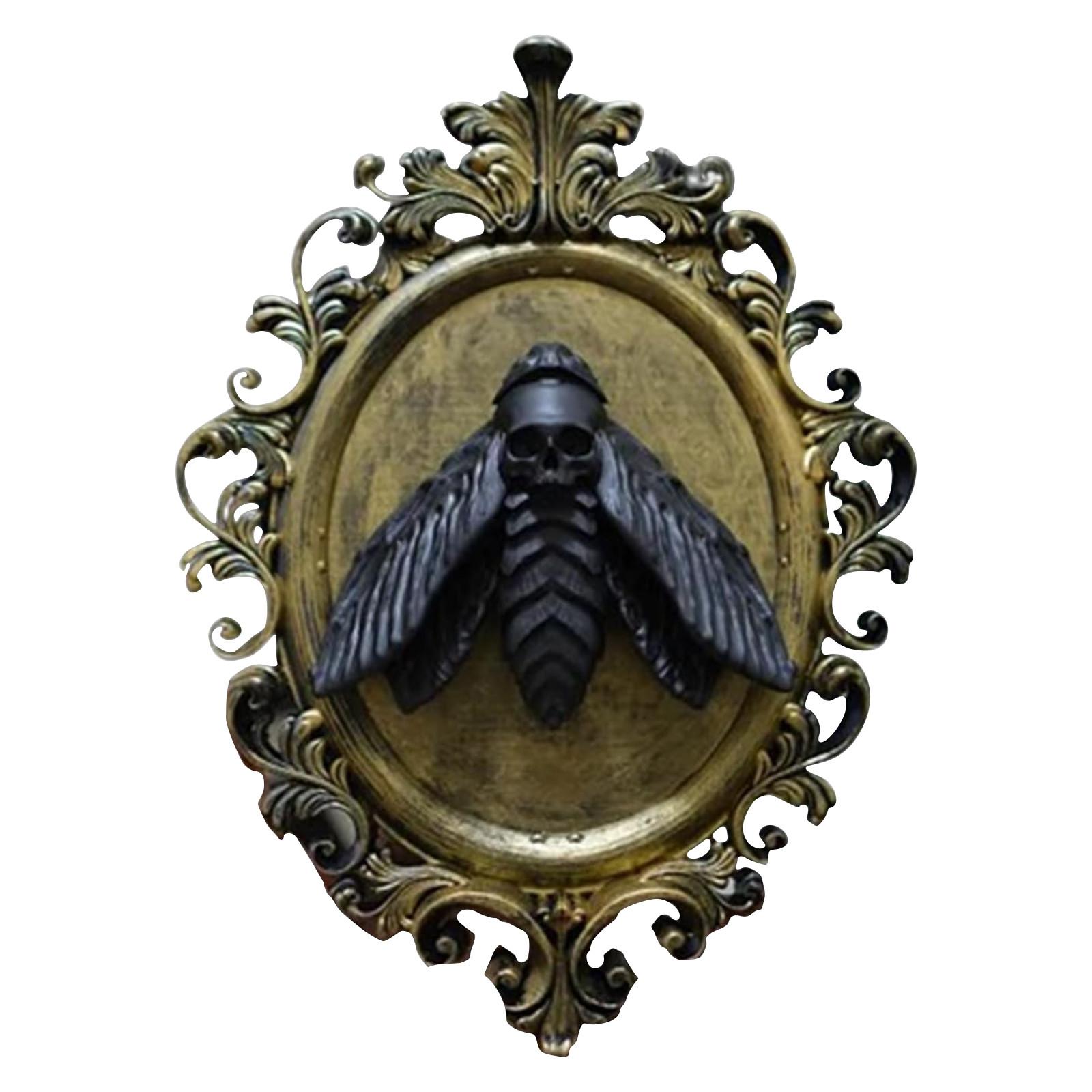 

Готическая фреска, колдовская фреска, украшение, винтаж, настенная скульптура, юмористическое и жуткое украшение с ведьмой One Size золотой