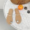 Summer Slippers Women Sandals Fashionable and Simple, Slim with Rhinestones, Flat Bottomed, Clip On Sandals for Women