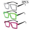 Two Dimensional Flat Lens Ins Square Anti-blue Glasses Frame Personality Trend Glasses