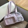 Kawaii Polka Dot Ita Bag Women Star Pocket Shoulder Bag Y2k Style Crossbody Bag With Clear Display Pocket Cute Commuter Handbag