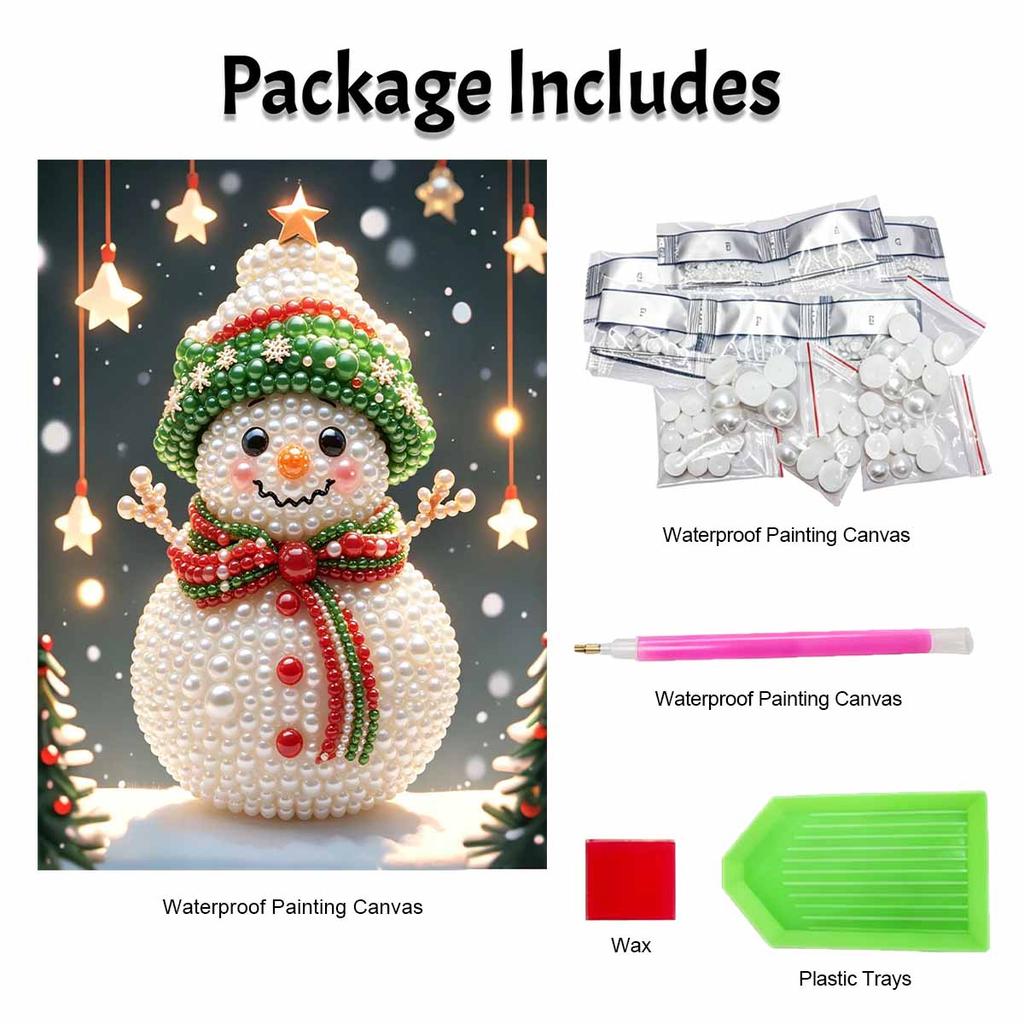 Weihnachts-Schneemann Perlenmalerei Kunst Malset Handgemachtes DIY Heimdekoration Malerei
