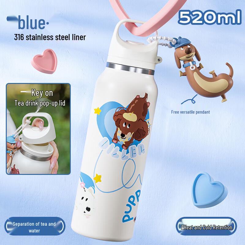 Diller Dachshund Puppy Insulated Stainless Steel Tumbler with Straw
