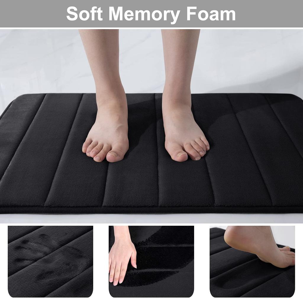 Olanly Soft Memory Foam Bathroom Bath Mat Absorbent Non-Slip Bath Mat Washable Comfortable Bath Mat Easy to Dry For Bathroom Rug