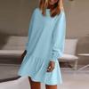 Women's  Long Sleeve Pullover Top Knit Ribbed Knit Patchwork Sweatshirt Dress Casual  Dresses