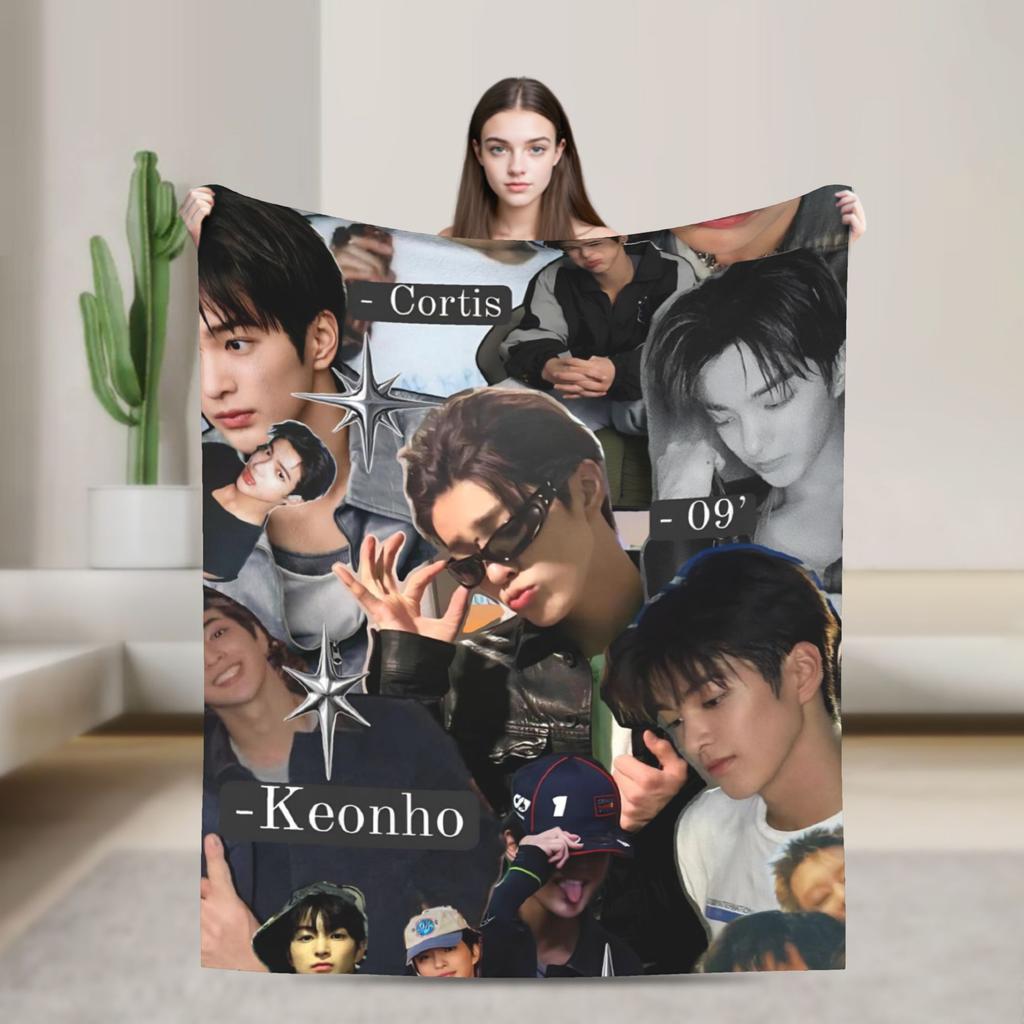 Soft Blanket Airplane Travel CORTIS Kpop  Throw Blanket  Flannel Bedspread For Living Room Novelty Sofa Bed Cover
