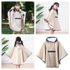 SATiNU Regenbekleidung Regenmantel Kinder Überwurf Poncho-Typ Kinder Unisex Regenausrüstung mit Tragetasche (Ein Beige, L)