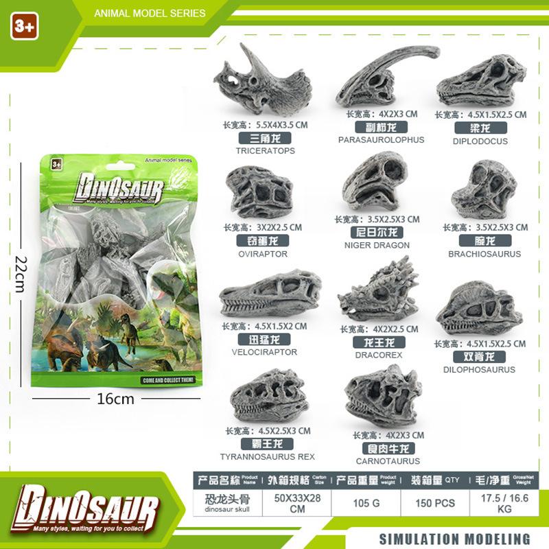 Simulation Archaeology Excavation Dinosaur Skull Mini Jurassic Dinosaur Fossil Skeleton Model Ornament