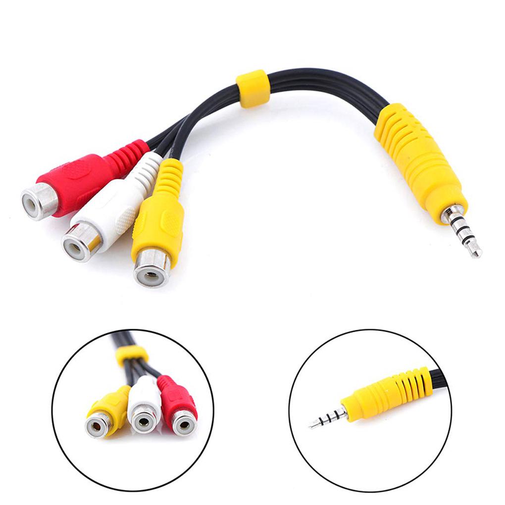 Splitter 3.5mm to 3 Female Audio Video Cable Composite AV Adapter Cord