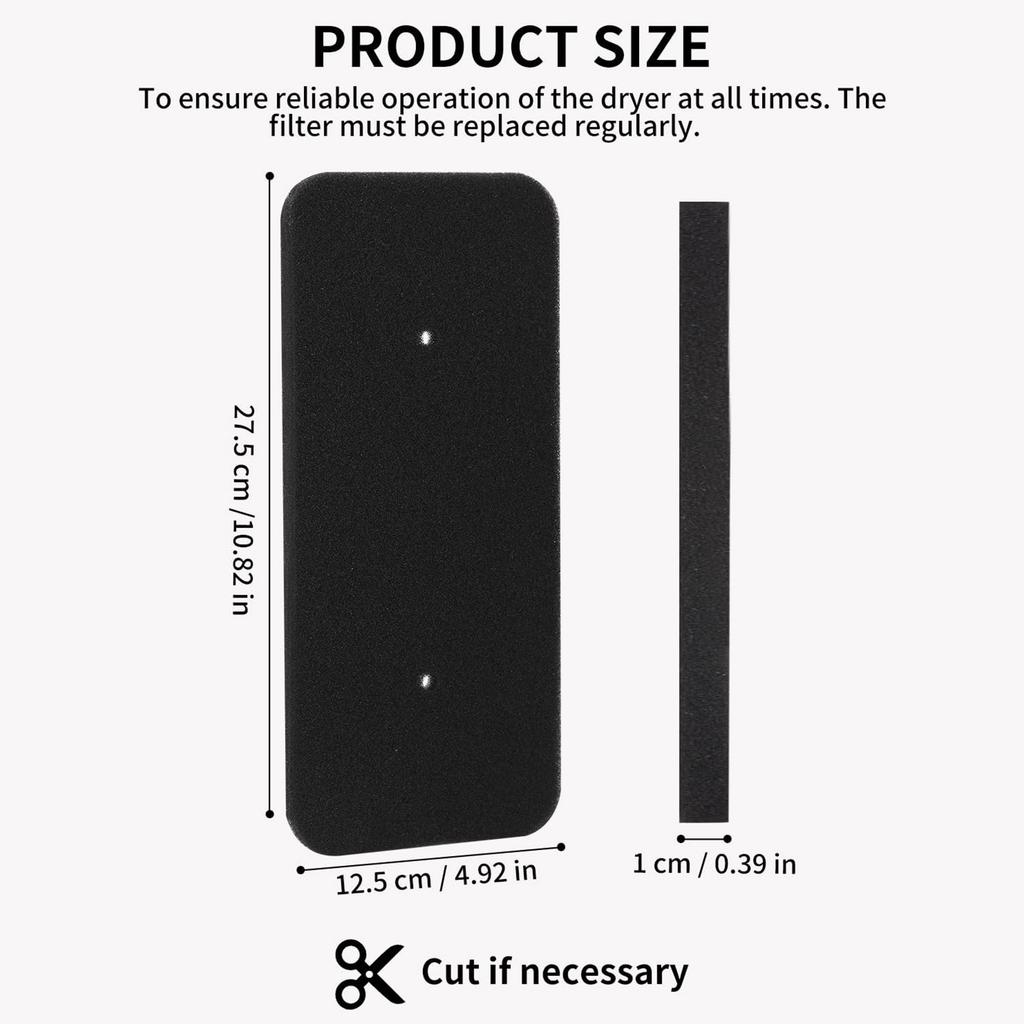 4/5/6/8/10Pcs Dryer Filter for Hoover Candy 40006731 Heat Pump Dryer Sponge Filter Mat Condenser Dryer Filter