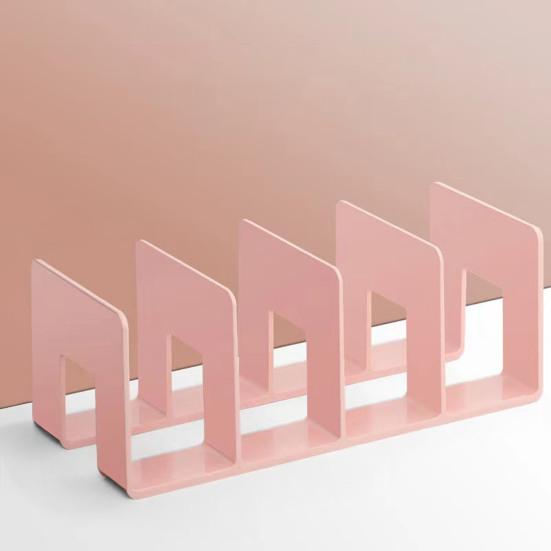 Organisateur de Bureau Boodend Support de Livres avec 4 Compartiments Verticaux Plastique
