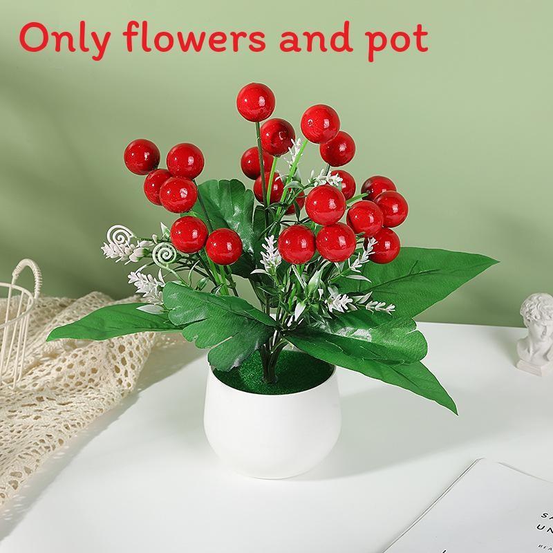Strawberry Simulate Apple Orange Peach Pomegranate Fruit Tree Potted Plants
