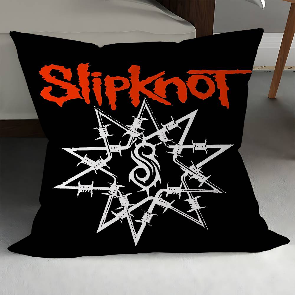 Rockband S-Slipknot Logotyp Kuddfodral Tum Gårdshusdekor Hem Prydnadskuddfodral För Soffdekorationer