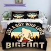 Bigfoot Pattern Bedding Home Decoration Birthday & Festival Gift (1 * duvet cover + 2 * pillowcase, without core)