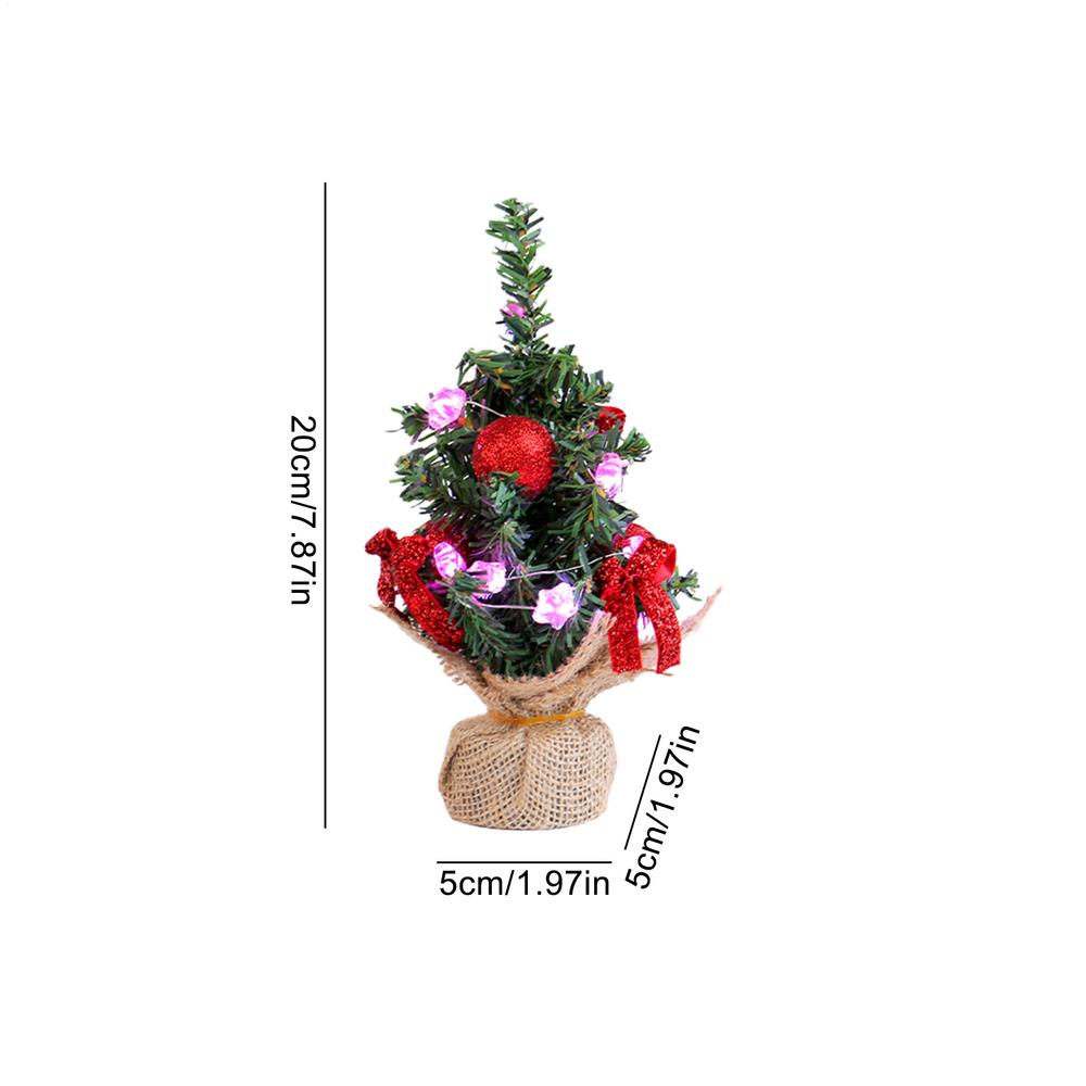 Mini Desktop Christmas Tree Seasonal Decor With LED Light Miniature Table Christmas Tree For Office Home Store Dormitory Bedroom