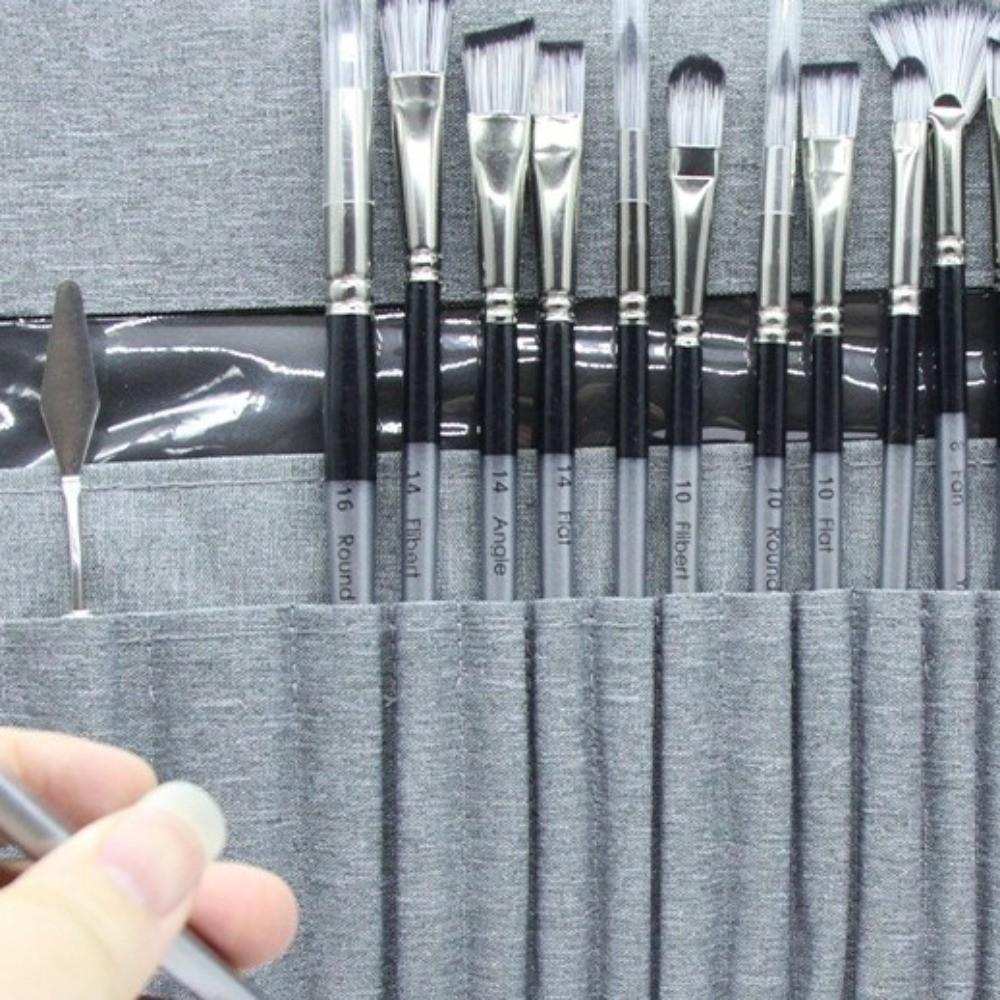 24pcs/set DIY Art Paint Brush Set Wooden Handle Oil Painting Brushes  Watercolor Painting