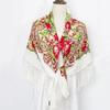 Fashion Big Size Square Scarf Cotton Long Tassel Print Scarf in Spring Winter Shawl for Women Floural