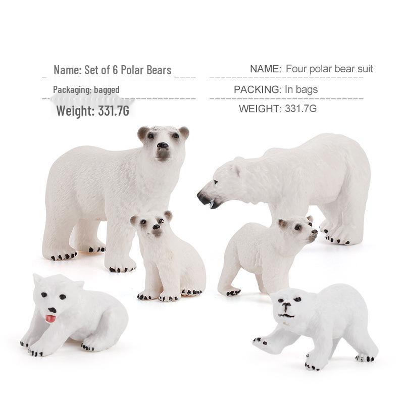 Cognitive Marine Animal & Polar Bear Toy Figurines Set for Early Childhood Education