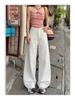 Damen Off-White Jeans mit weitem Bein: Modische, alterslos wirkende lockere Passform für Frühjahr/Sommer Freizeitkleidung