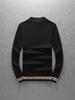 European Autumn/Winter Men's Slim Fit Embroidered Wool Half-Zip Sweater