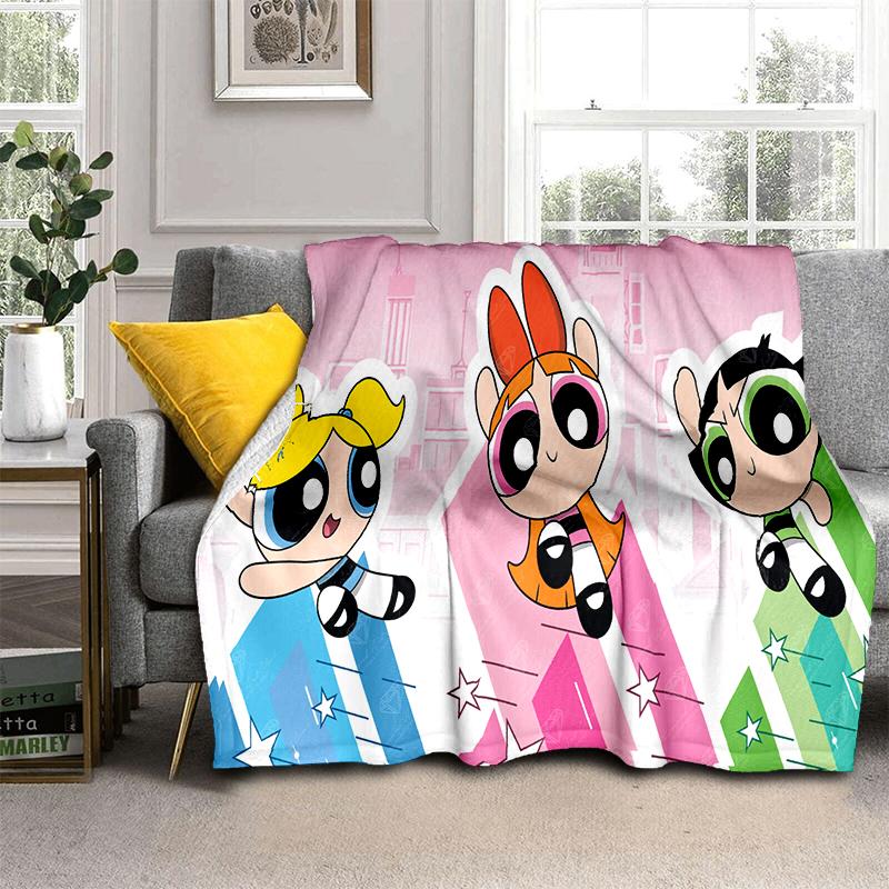 29 Style New Kawaii P-Powerpuff Girl Cartoon Blanket,Soft Throw Blanket for Home Bedroom Bed Sofa Travel Picnic Cover Kid Gift