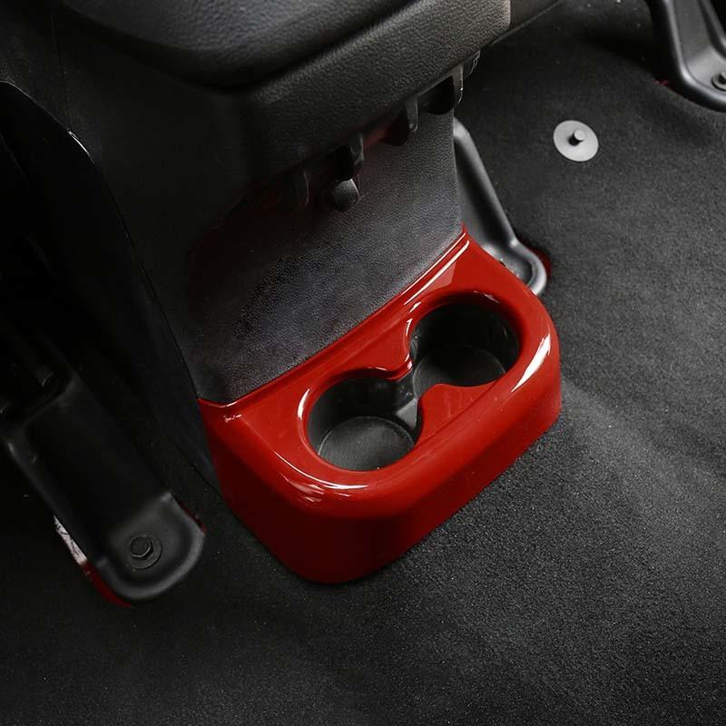 ABS Rear Cup Holder Decoration Protective Cover Sticker Fit For Jeep Wrangler JK 2011-2017 Interior Accessories