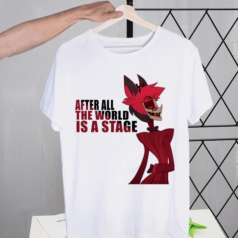 Hazbin Hotels Alastor Tshirts Men Shirt Harajaku Mens Clothing Summer Streetwear Casual Tee Short Sleeve Tops
