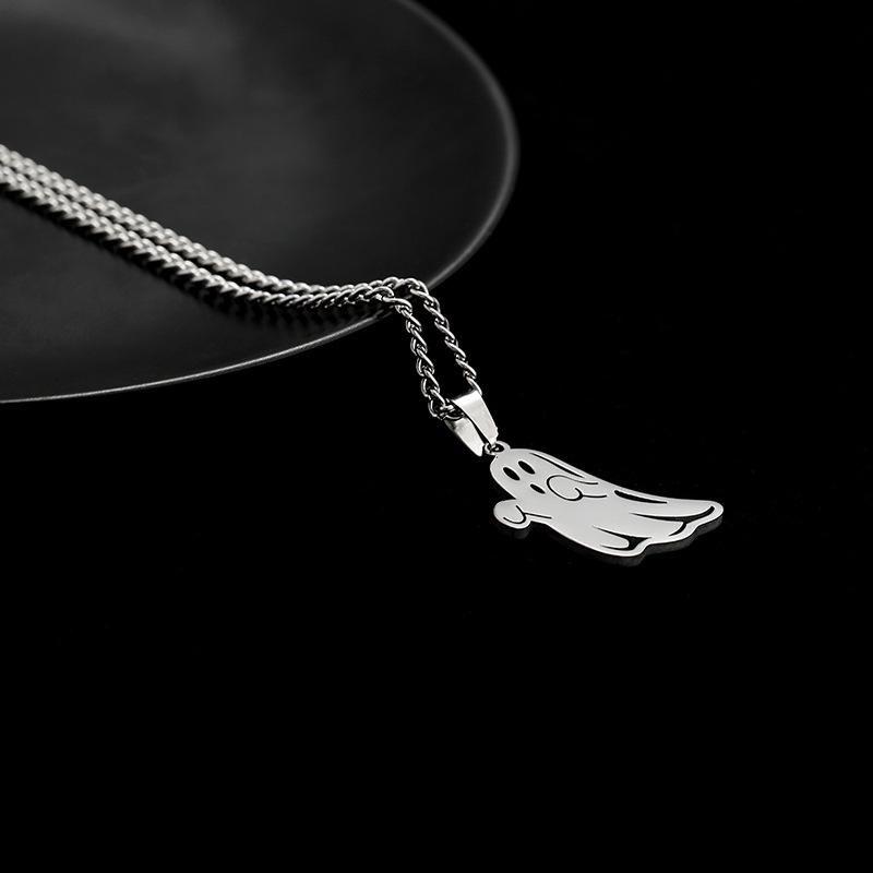 Little Ghost Pendant Titanium Steel Necklace Hip Hop Men and Women Necklace Accessories